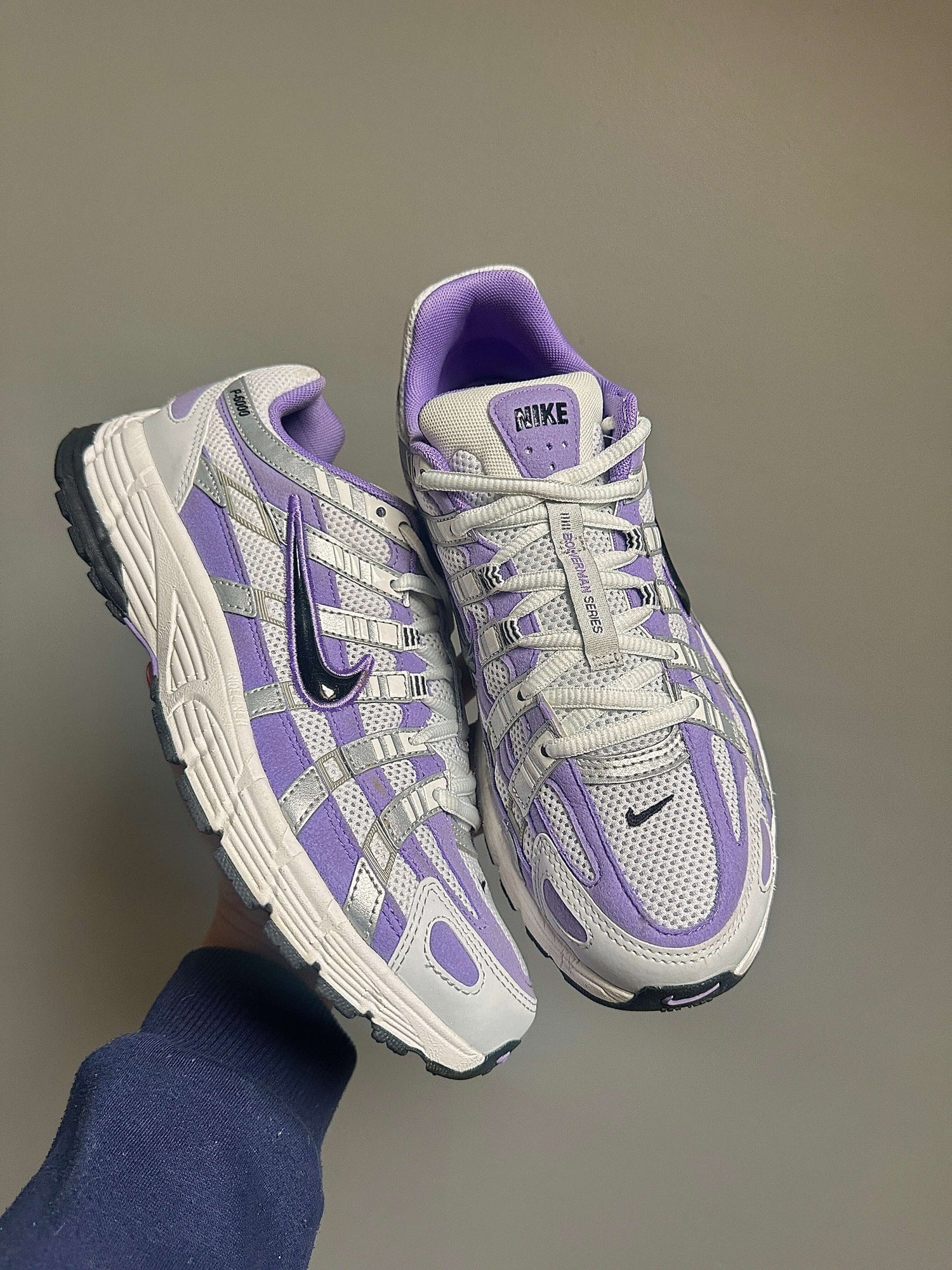 Nike P6000 purple metallic silver black sneakers trainers