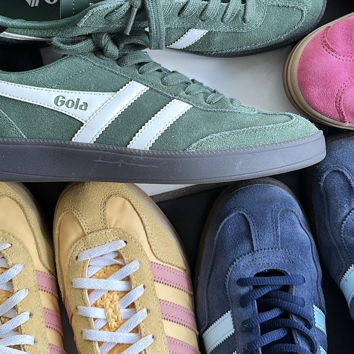 Gola elan suede green trainers, adidas spezial adidas gazelle trainers