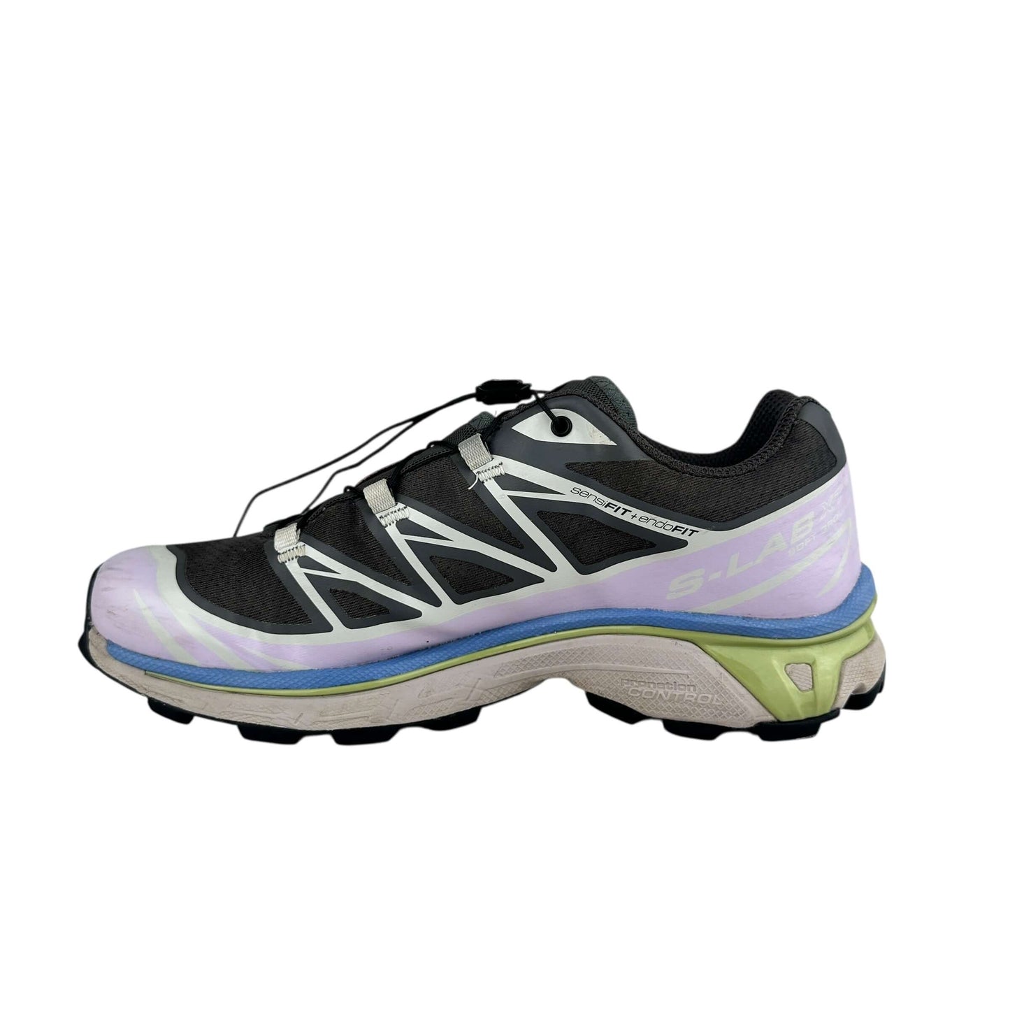 Salomon XT-6 trainers in magnet ashes of roses, size 7 UK, preloved sustainable sneakers with light wear.