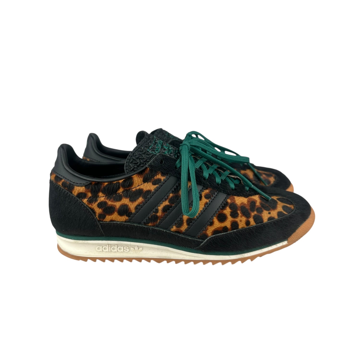 Adidas SL 72 OG leopard print back green size UK 4.5 trainers sneakers