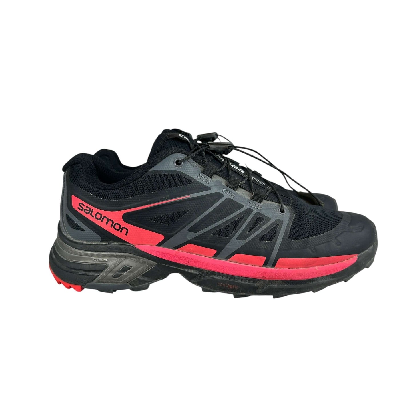Salomon XT wings pro 2 trainers in black and pink, preloved, second hand, sustainable, size 4.5 UK.