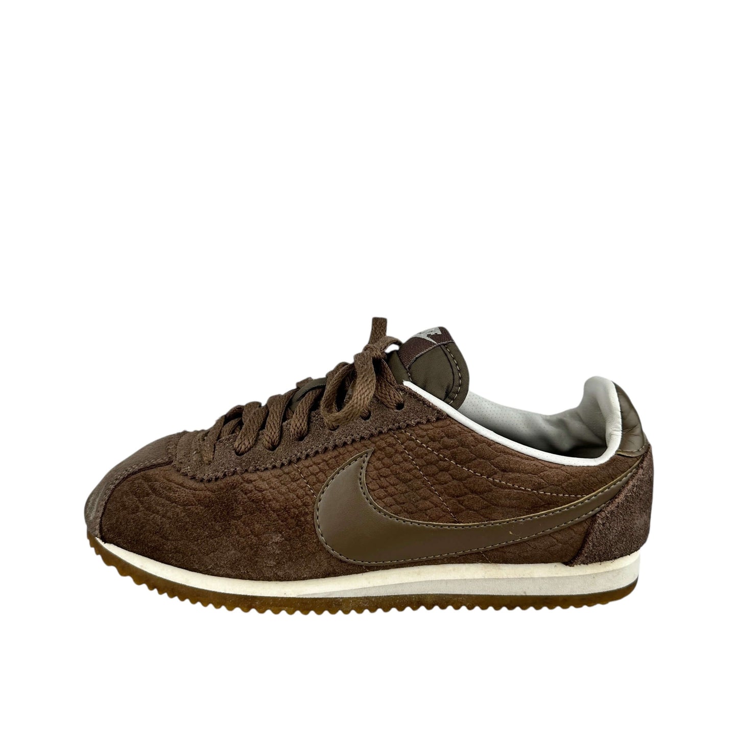 Nike Cortez brown trainers, size 5 UK, preloved condition, sustainable second hand sneakers.