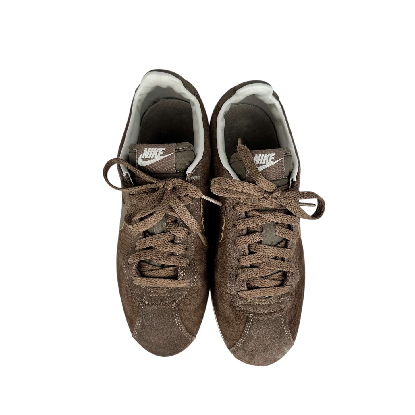 Nike Cortez brown trainers, size 5 UK, preloved sneakers in good condition for sustainable fashion.