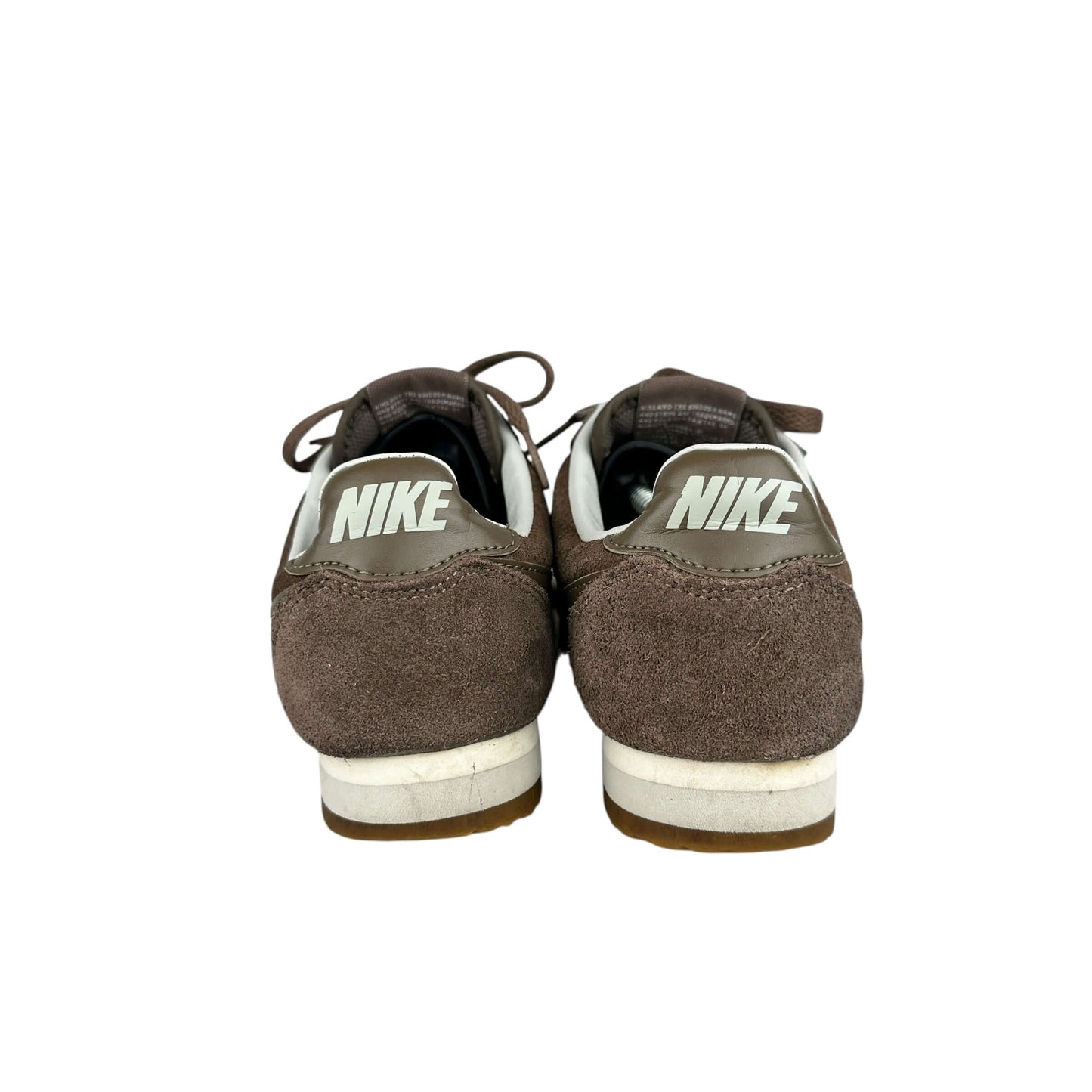 Nike Cortez trainers in brown, size 5 UK, preloved sneakers with signs of wear, sustainable second hand footwear.