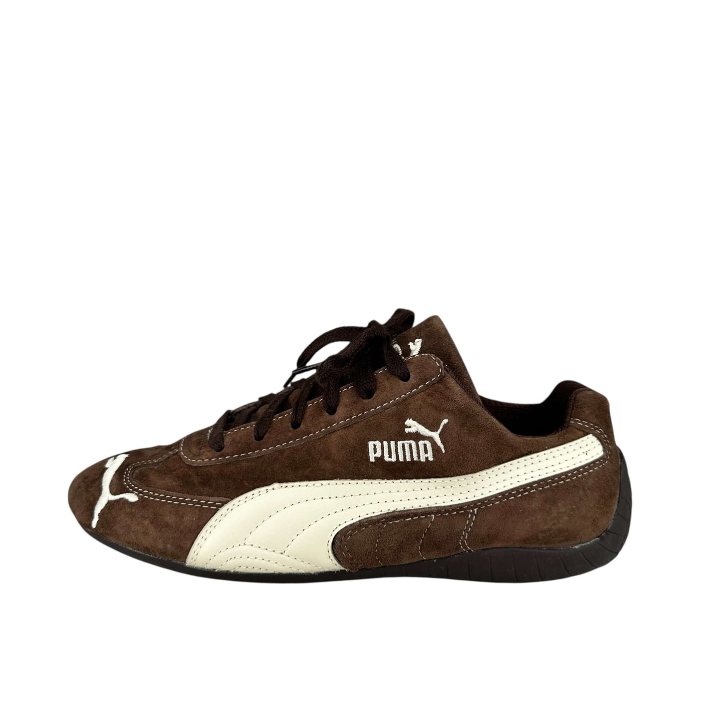 Puma speedcat trainers in brown/off white, size 6 UK, preloved sustainable sneakers in great condition.