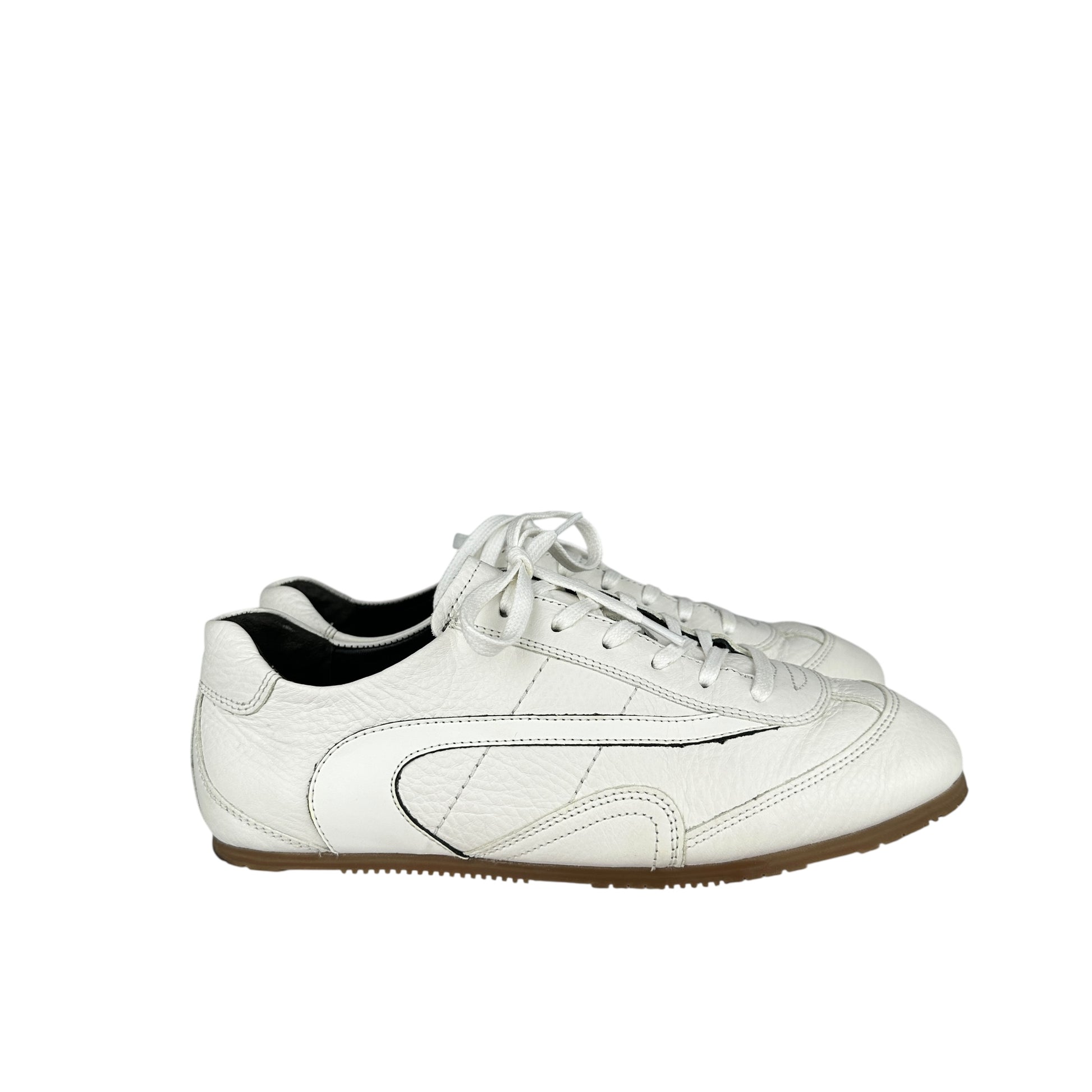 COS minimal leather sneakers in chalk UK size 6 trainers