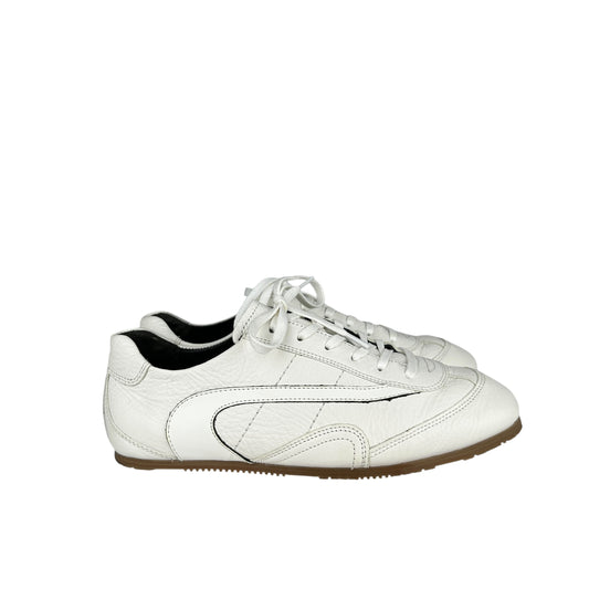 COS minimal leather sneakers in chalk UK size 6 trainers