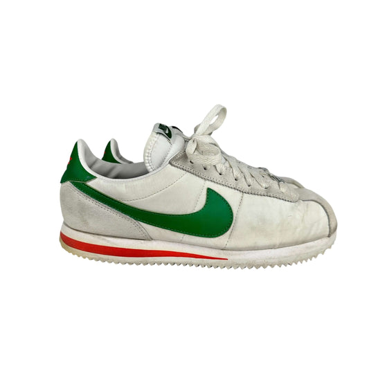 Nike Cortez trainers size UK 6 white green grey mesh suede sneakers