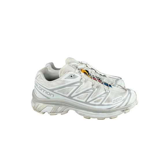 Salomon XT-6 white lunar rock trainers in good condition, preloved and sustainable, size 4.5 UK.