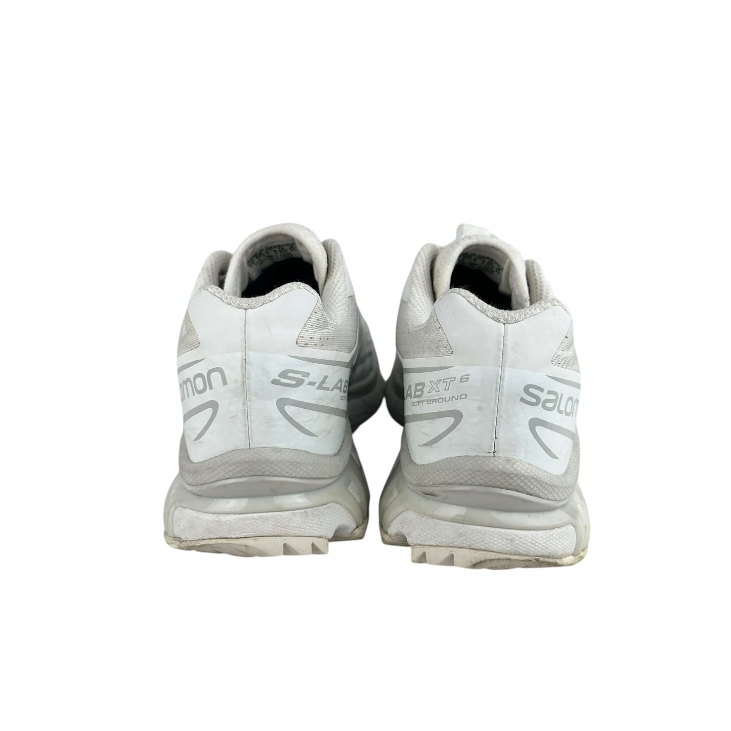 Salomon XT-6 white lunar rock trainers, preloved sneakers in good condition, sustainable second hand footwear.