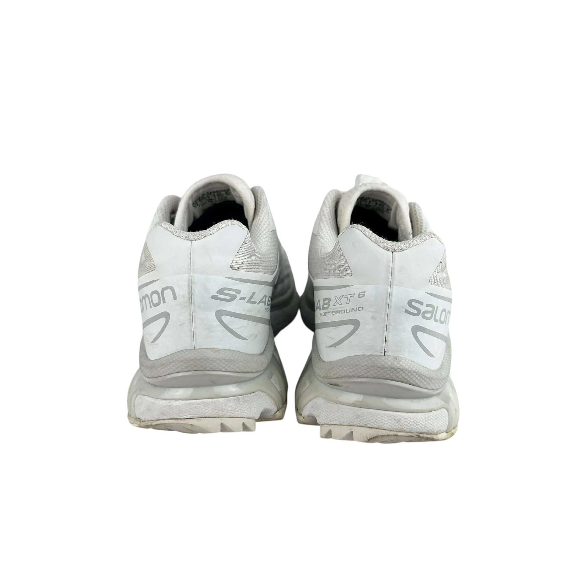 Salomon XT-6 white lunar rock trainers, preloved sneakers in good condition, sustainable second hand footwear.