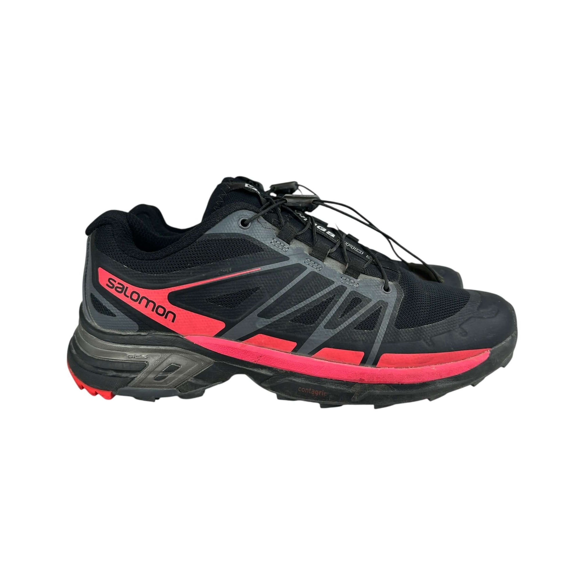 Salomon XT wings pro 2 trainers in black and pink, preloved, second hand, sustainable, size 4.5 UK.