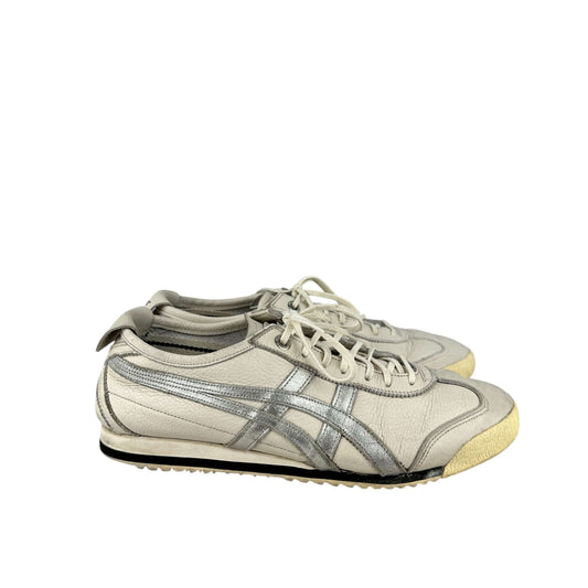 Ontisuka tiger Mexico 66 metallic silver white leather size 4 UK trainers sneakers 