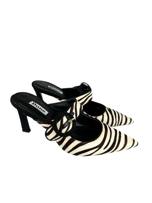 Dune zebra print faux fur mule heels womens size uk 6