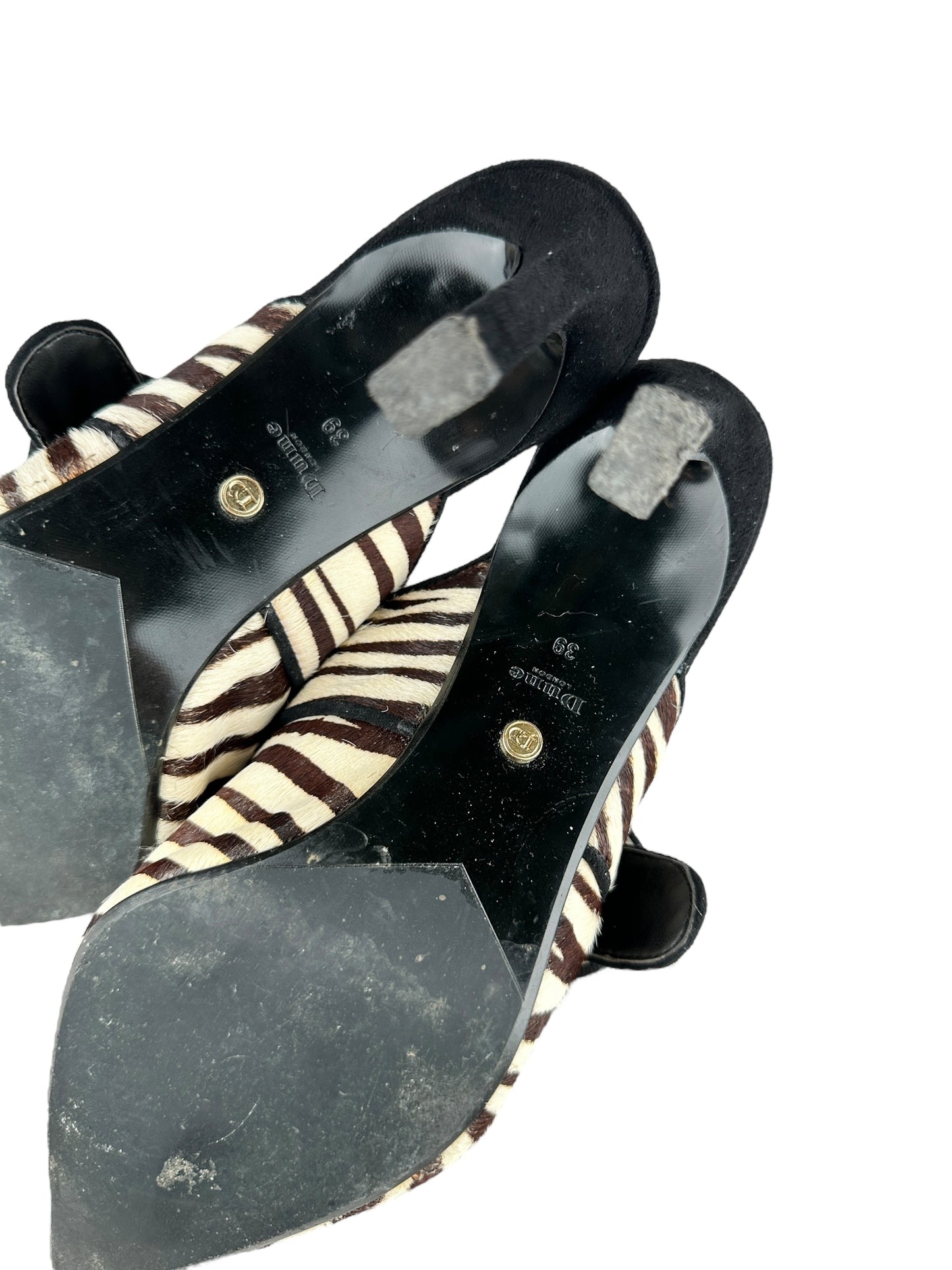 Dune zebra print heels
